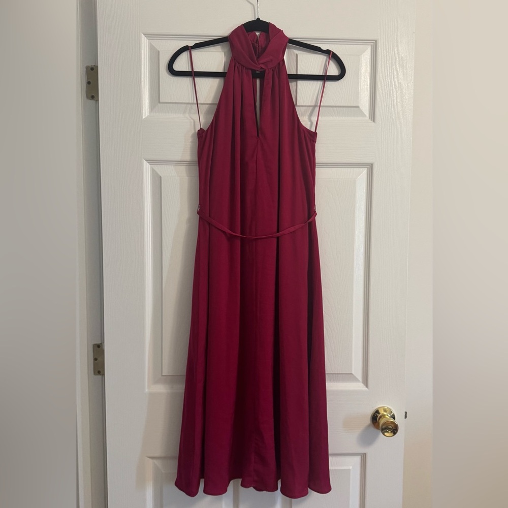 Banana Republic Sleeveless Halter Maxi Dress - Burgundy